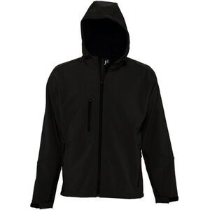 SOLS Mens Replay Soft Shell Zip up Jacket (Windproof And Water Resistant) / Bla